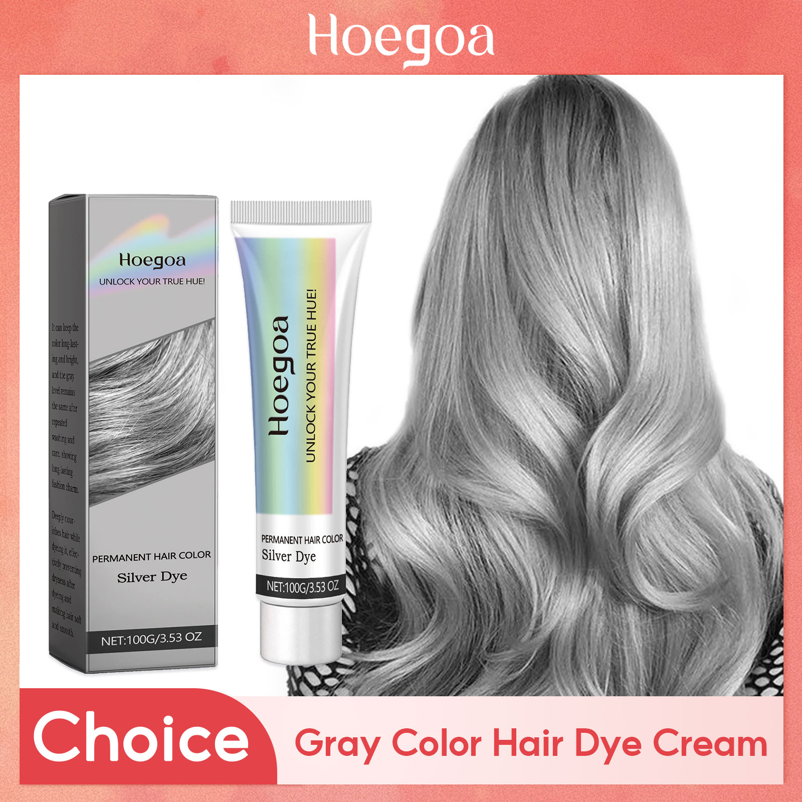Hair Spray Color - Крем-краска для волос серого цвета, дымчато-серый